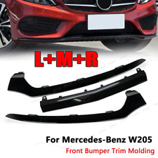 Front Bumper Lip Lower Molding Trim Gloss Black For Mercedes W205 AMG 2015-2018 picture