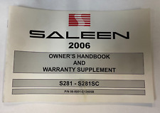 2006 Owner's Handbook & Warranty Supplement for Mustang Saleen S281/S281SC picture