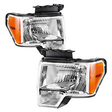 For 2009 2010 2011 2012 2013 2014 Ford F-150 F150 Pickup Chrome Headlights Pair picture