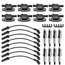 8* Square Ignition Coils & Spark Plugs &Wires For Chevy Silverado 1500 Tahoe GMC picture