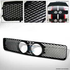 For 05-09 Ford Mustang GT Glossy Black Mesh Front Bumper Grill Grille w/Fog Hole picture