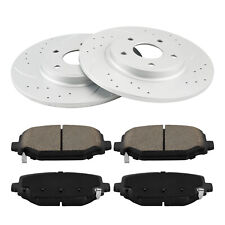 Rear Drilled Brakes Rotors W/ Ceramic Pads Fits For Grand Caravan Journey picture