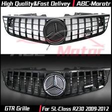 Black GTR Style Grille W/LED Emblem For Benz SL-Class R230 2009-2012 SL550 SL600 picture