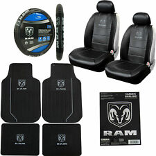 New 12pcs Dodge RAM Logo Car Truck Seat Covers Floor Mats Steering Wheel Cover picture