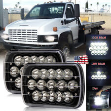 Pair 7x6 5x7'' Led Headlights Hi/Lo Halo for GMC TopKick C6500 C5500 C4500 Truck picture