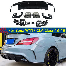 Rear Bumper Diffuser+Tailpipes For 2013-2019 Mercedes Benz W117 CLA45 AMG Sport picture