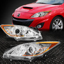FOR 10-13 MAZDA 3 PAIR CHROME HOUSING AMBER CORNER PROJECTOR HEADLIGHT HEAD LAMP picture