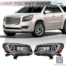For 2013-2016 GMC Acadia Headlights Halogen Assembly W/LED Black Right+Left Side picture