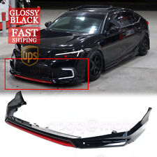 For Honda Civic Sedan Hatch 2022-24 Yofer V3 Style Black & Red Front Bumper Lip picture