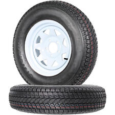 2-Pk Trailer Tire On Rim ST175/80D13 175/80 LRC 5 Lug 5-4.5 White Spoke Wheel picture