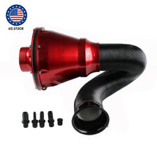Universal 70mm Cold Air Intake System Air Filter Kit Red Auto Car USA picture