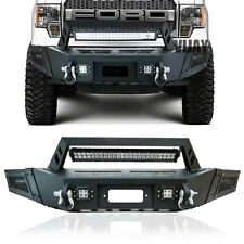 LUYWTE Front Bumper Fits 09-14 Ford F-150 w/Winch Plate and 24w LED Spotlights picture