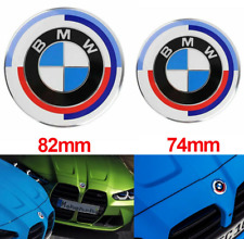 2PCS Front Hood 82MM + Rear Trunk 74MM Emblem Logo Badge FOR BMW picture