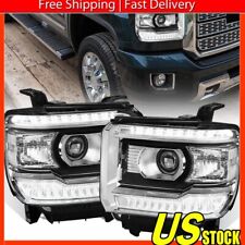 Clear OE Style LED DRL Head Lights Lamps For 2014-2018 GMC Sierra 1500 2500 3500 picture