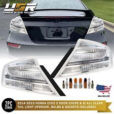 RARE 9th Gen JDM Style ALL CLEAR Tail Light For 2014-2015 Honda Civic 2D Coupe picture