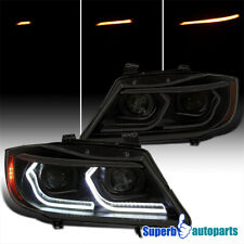 Fits 2006-2011 BMW E90 E91 3 Series 4Dr Smoke Projector Headlights 3D LED Halo picture