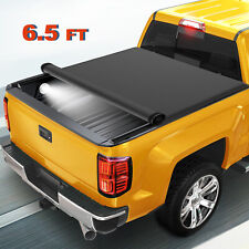 6.5FT Roll Up Tonneau Cover For 07-13 GMC Sierra Chevy Silverado Truck Bed W/LED picture