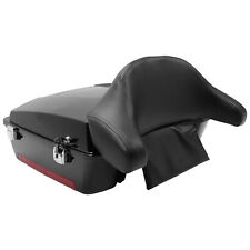 Black Chopped Tour Pack Pak Trunk Luggage W/ Backrest For Harley Touring 97-13 picture