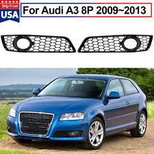 Gloss Black Front Fog Light Grille Pair For Audi A3 8P Standard Bumper 2009-2013 picture