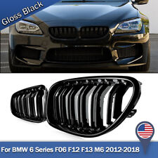 1Pair For 2012-18 BMW M6 F06 F12 F13 640i 650i Gloss Black Front Kidney Grilles picture