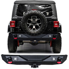 Vijay New Black Rear Bumper with LED Lights for 2018-2024 Jeep Wrangler JL picture
