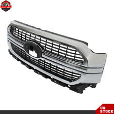 Front Bumper Upper Grille For 2021-22 Ford F150 Limited Silver Black Mesh Grill picture