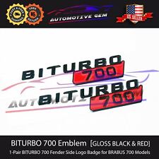BRABUS BITURBO 700 Fender AMG Emblem GLOSS BLACK RED Mercedes E63 G63 GT63 GLE63 picture