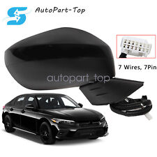 Black Right Passenger Side Mirror 7Pin W/ Blind Spot For Honda Civic 22-23 picture