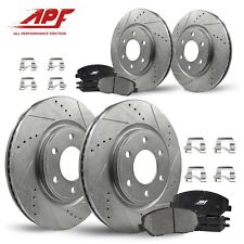 Front+Rear Drill/Slot Zinc Brake Rotors Ceramic Pads for Chevy Silverado 1500 picture