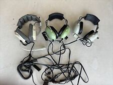Lot 3 Vtg Aviation Headsets David Clark Telex Concept Industries Untested As is picture