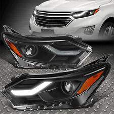 [LED DRL]FOR 18-21 CHEVY EQUINOX BLACK HOUSING AMBER CORNER PROJECTOR HEADLIGHTS picture