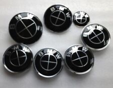 For BMW Black Emblem wheel Center Caps Badges 7PCS Set 82/82mm  68mm 45mm hood picture