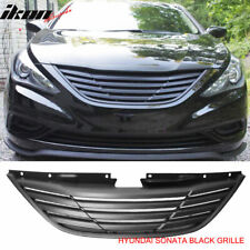 Fits 11-14 Hyundai Sonata Horizon Black Front Bumper Hood Grille Grill ABS picture