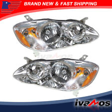 For 2003-2008 Toyota Corolla Headlight Assembly Set Driver + Passenger Halogen picture