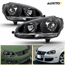 Fits for 2006-2008 VW Golf Jetta Mk5 Smoke Black LED Halo Headlights VW2503127 picture
