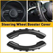 2X Carbon Fiber Car Auto Steering Wheel Booster Cover NonSlip Universal picture