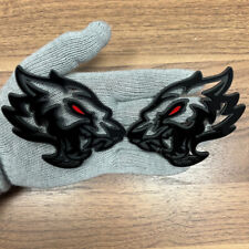 Coyote Wolf  Badges Emblem red eye Premium  ,(2) BADGES, Fender Angry Agressive picture