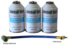 Arctic Air Refrigerant Support for R1234yf, GET COLDER AIR, 3 cans & Brass hose picture
