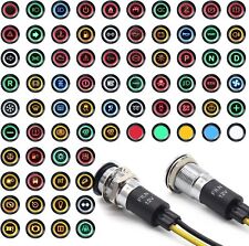2 Pcs 12MM(1/2'') LED Indicator Light Brass Nickel Plated, [Yellow]/ 2  picture