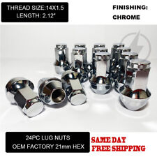 FIT FORD F-150 2015-2020 OEM REPLACEMNT SOLID LUG NUTS 14X1.5 THREAD CHROME 24PC picture
