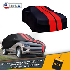 For Volkswagen Touareg Satin Stretch Indoor Car Cover Stretch Black/Red picture