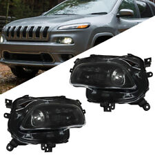 Halogen Type Projector Black Headlights Pair LH+RH For 2014-2018 Jeep Cherokee picture
