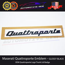 Maserati Quattroporte Emblem Gloss Black Trunk Lid Logo Badge Sticker OEM picture