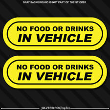 No Food Drink Warning Sticker Vinyl Decal JDM Car Decal Vehicle notice warn 2x picture