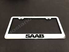 1x SAAB STAINLESS STEEL LICENSE PLATE FRAME + Screw Caps picture