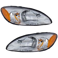 Headlight Set For 2000-2007 Ford Taurus LH and RH Clear Lens Chrome Housing picture