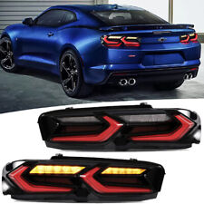 VLAND Tail Lights For 2019-2024 Chevrolet Camaro Smoke Red Lens LED Assembly Set picture