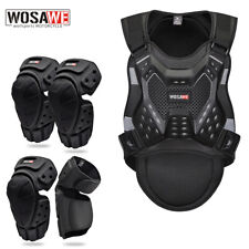 WOSAWE Adult Motorcycle Protector Armor Vest MX Motocross Racing Knee Elbow Pads picture