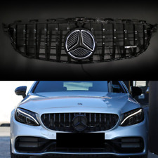 Gloss Black GTR Front Grille For Mercedes Benz W205 C-Class 2015-2018 W/LED Star picture