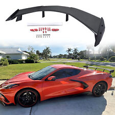 For 20-24 Corvette C8 GM CARBON FIBER LOOK Rear Trunk Lid High Wing Spoiler ABS picture